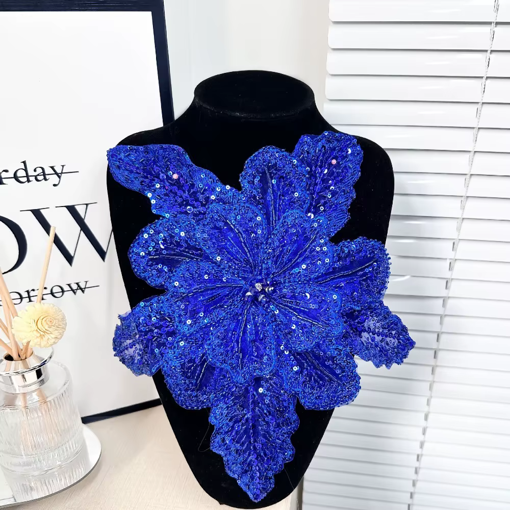 Vêtements pour femmes, poitrine en fibre de Polyester, fleur, robe brodée, décoration, paillettes mu