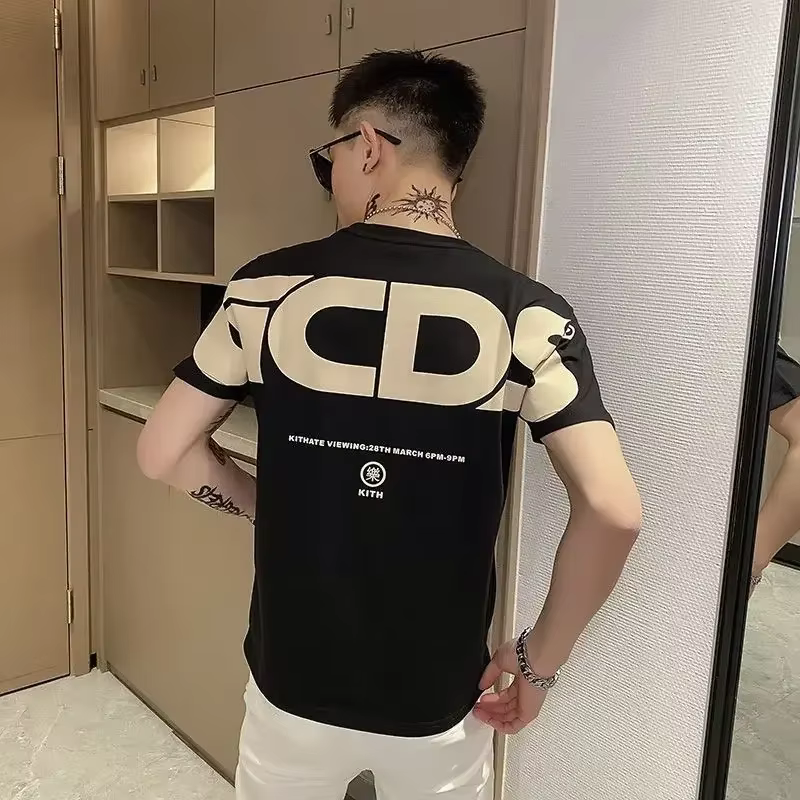 T-shirt Hip Hop pour hommes, Top Man, Alphabet, Noir, Streetwear, Vêtements vintage, Trashy, Gym Pri