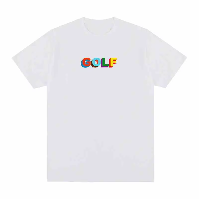 T-shirt Hip-hop coloré style américain avec inscription « Golf » pour l'été – Haut décontracté à man