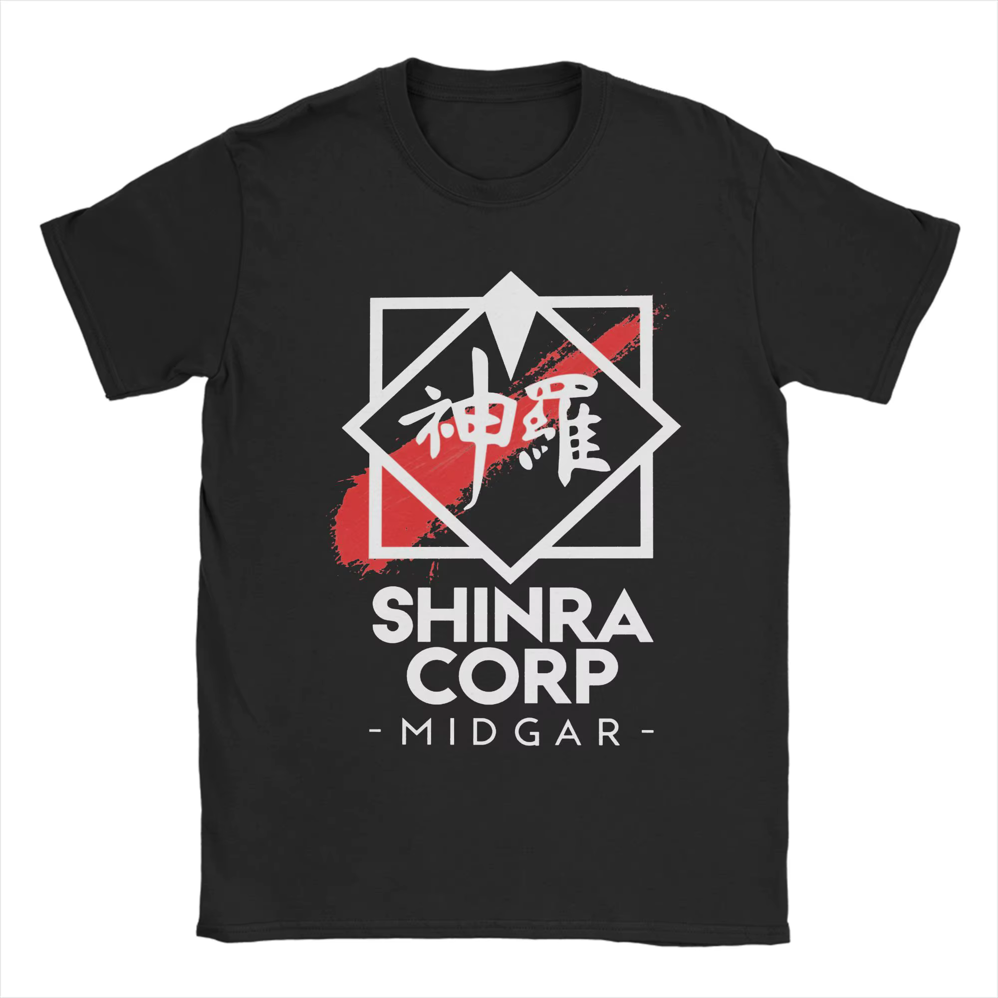 T-shirt amusant pour hommes, col ras du cou, en pur coton, à manches courtes, Shinra Corp Midgar, Fi
