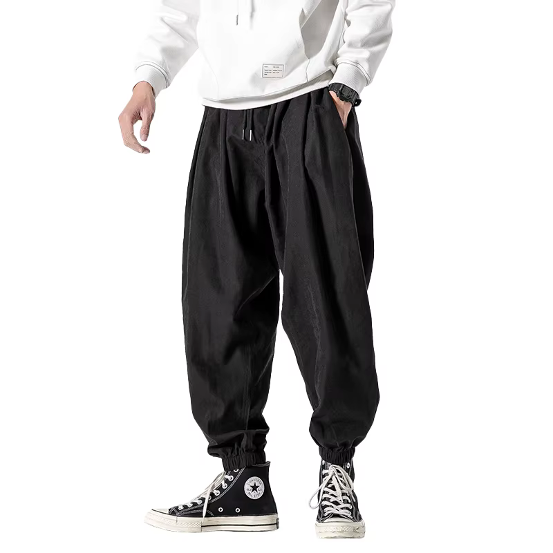 Pantalon noir pour homme, style hip-hop streetwear, jogging, harem, pantalon décontracté pour homme,