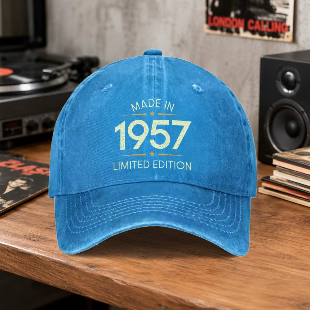 Casquette de baseball délavée, édition limitée, fabriquée en 1957, unisexe, décontractée, pour les s
