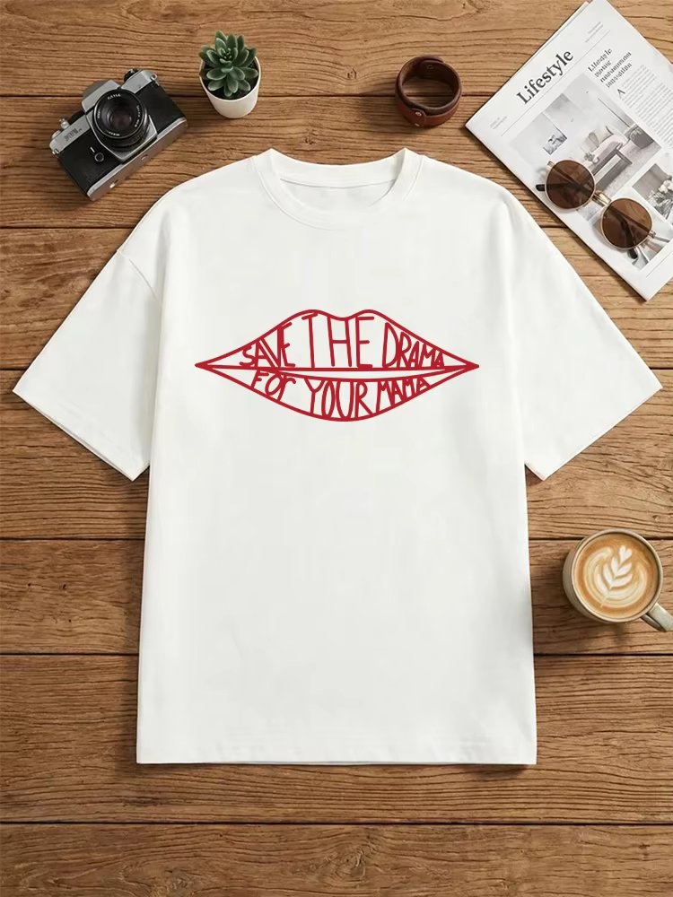 T-shirt Femme Grande Taille 2026 Nouvelle Collection « Économisez le drame pour votre maman » en Cot