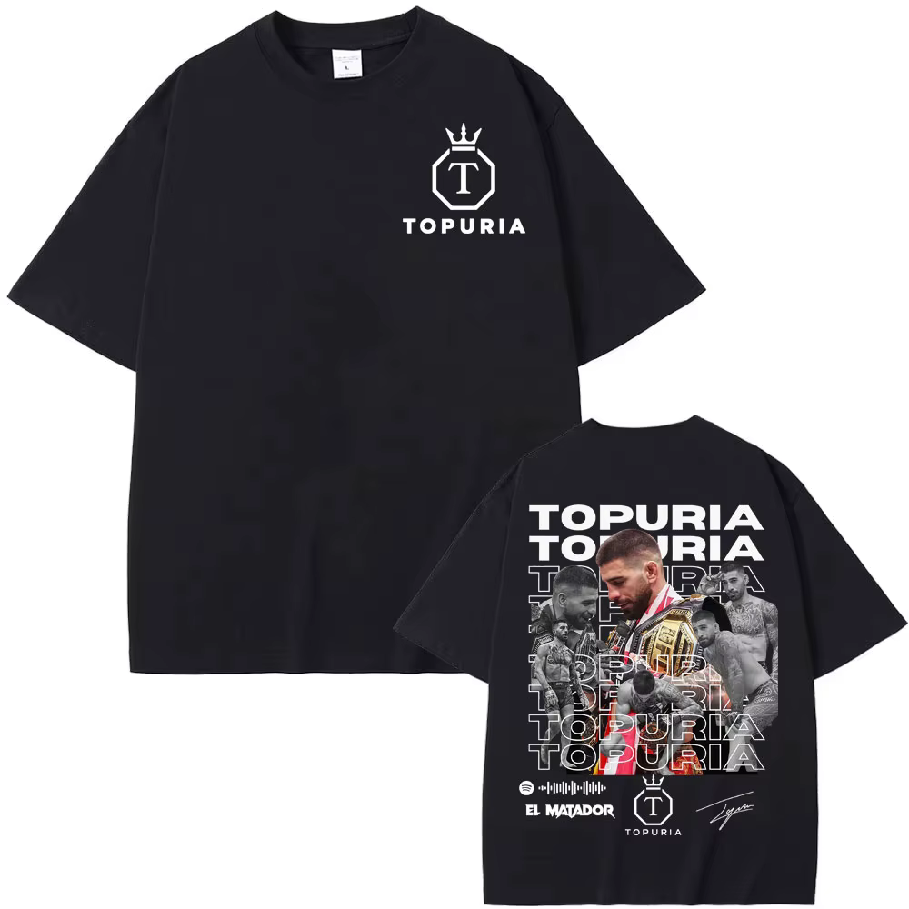 El Matador Ilia Topuria T-shirt graphique vintage pour homme, mode gothique, t-shirts oversize, haut