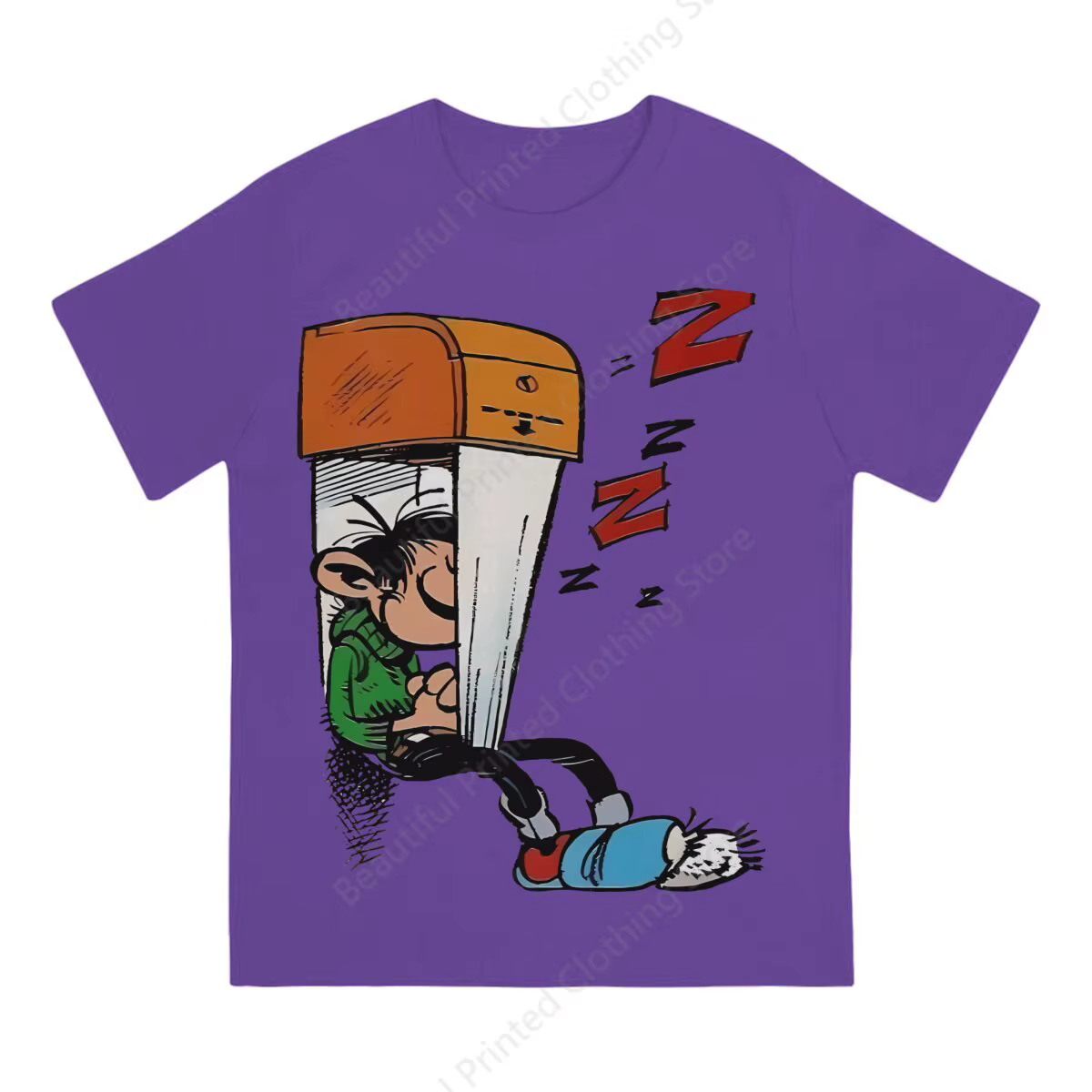 T-shirt à manches courtes pour hommes et femmes, imprimé Cool Gaston Lagaffe, Économie en coton à la