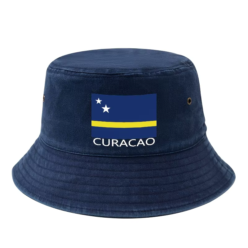 Chapeau Bob Imprimé Drapeau de Curaçao pour l'Événement de Football 2026, un Chapeau de Pêcheur Unis