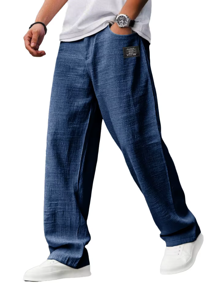 Pantalon de jogging décontracté et respirant pour homme, coupe droite ample, style streetwear, avec 