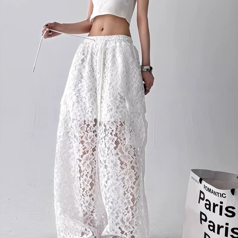 Pantalons Cargo en dentelle femmes vêtements mode Hip Hop Vintage Sexy Streetwear femmes vêtements d
