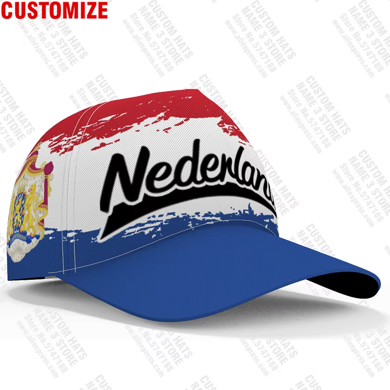 Casquettes de Baseball Nld pays-bas, Logo de l'équipe, sur mesure, 3d, pour voyage, pêche, pays-bas,