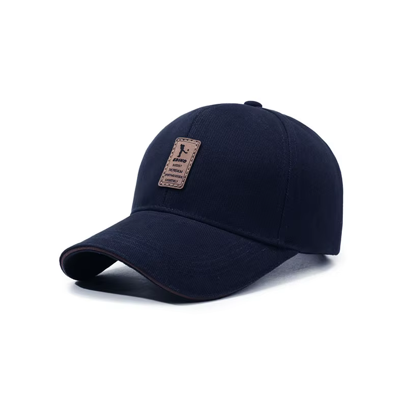 Casquette de baseball kaki avec étiquette en tissu vintage pour hommes, tendance et polyvalente, cha