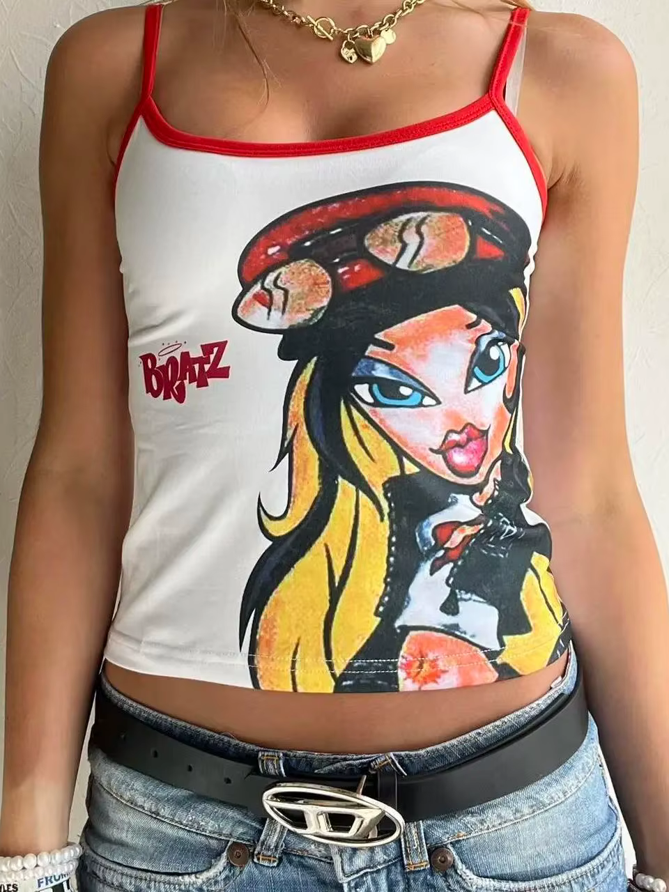 T-shirt vintage pour femmes, chemisiers Emo, haut court, esthétique, doux, précieux, chaleur intense
