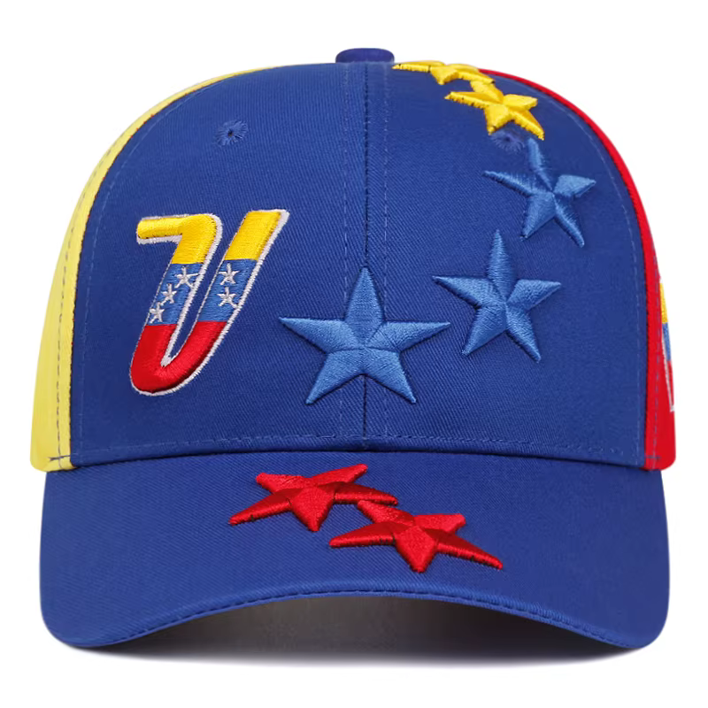 Casquette de baseball brodée drapeau Venezuela, chapeaux d'extérieur 5 étoiles de haute qualité pour