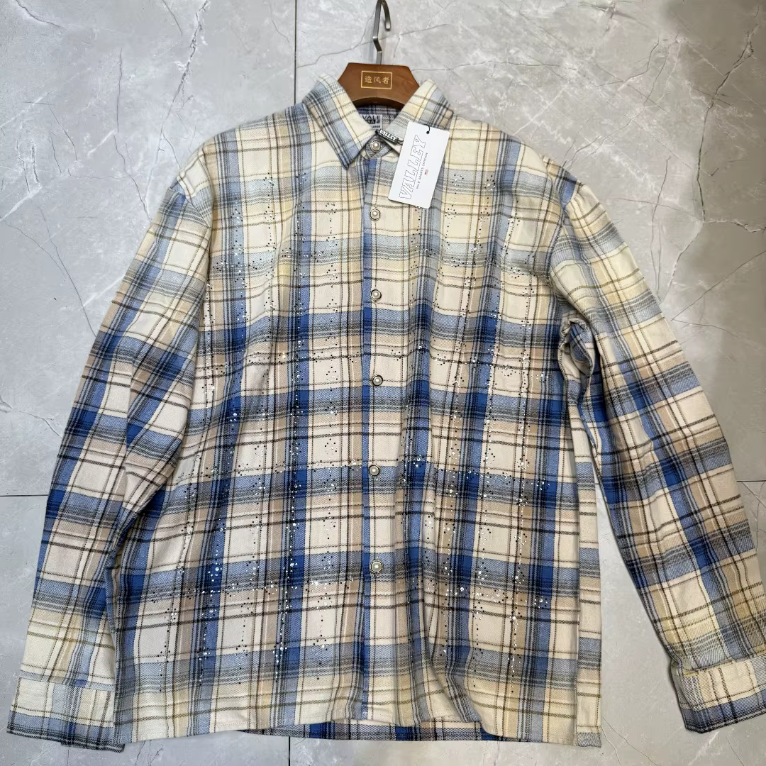 Chemise à carreaux jaune Vale, unisexe, surdimensionnée, en coton, avec fermeture à bouton, respiran