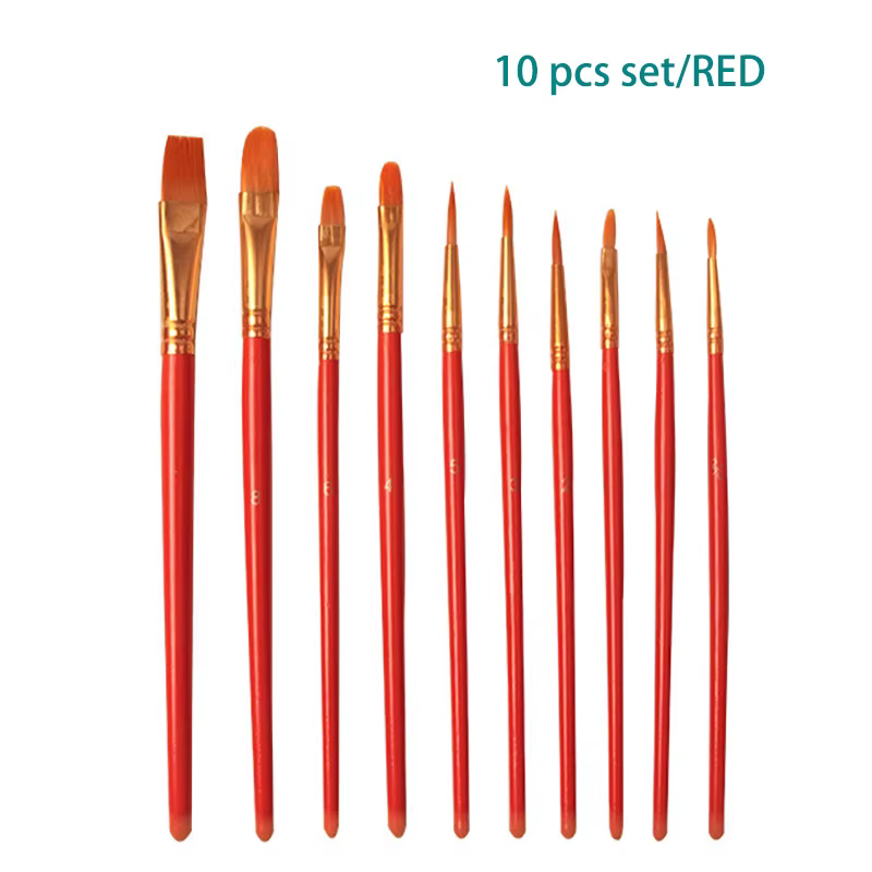 Ensemble de 10 pièces de poils en Nylon pour enfants, pinceaux de peinture pour artistes, ligne de c
