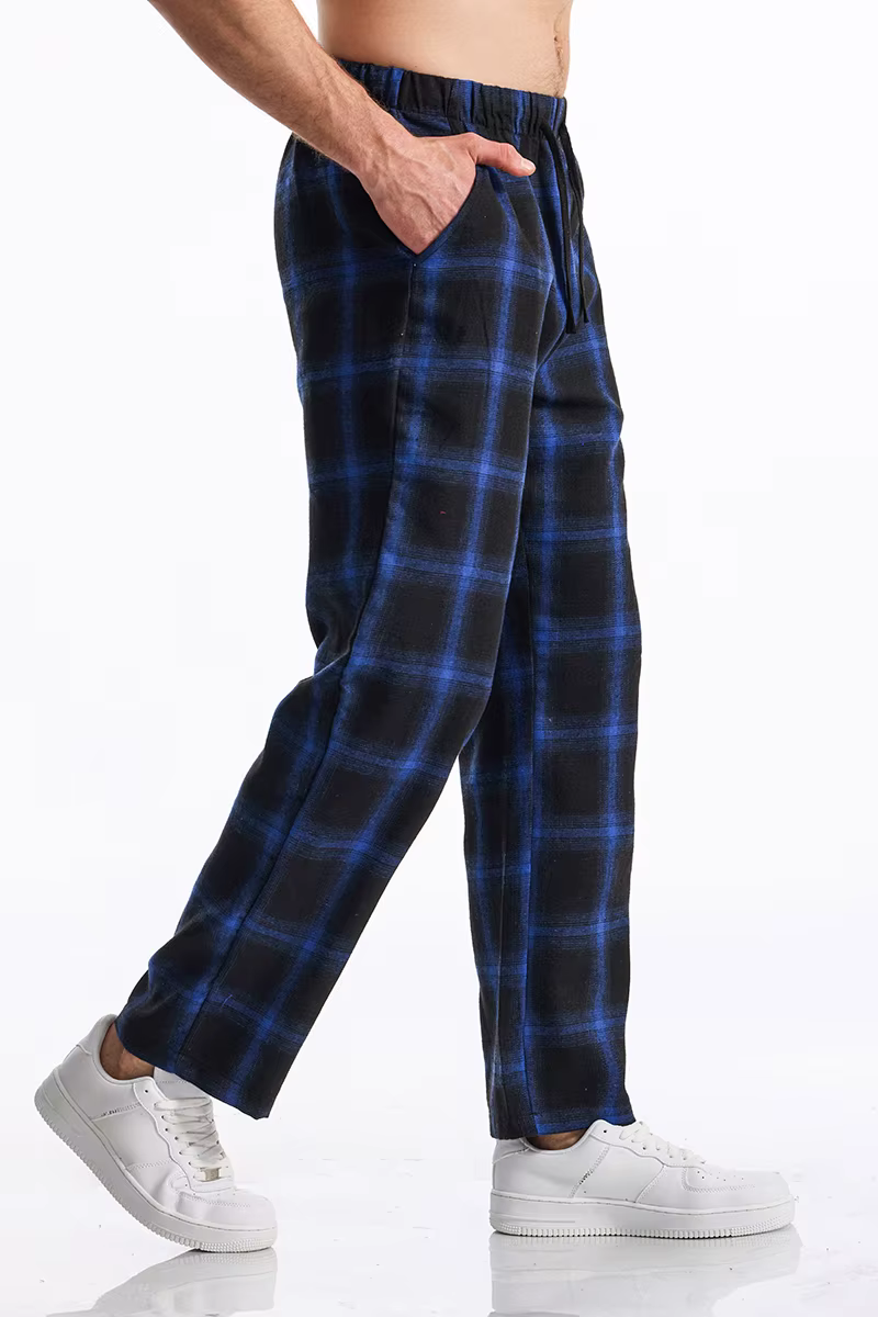 Jogging à carreaux en coton noir pour homme, pantalon confortable, streetwear décontracté d'été, sur