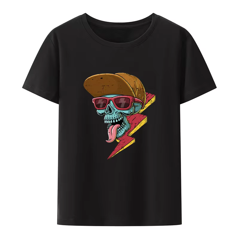 Drôle squelette dessin animé graphique t-shirt Hip Hop rue mode Hipster chemise créative été tendanc