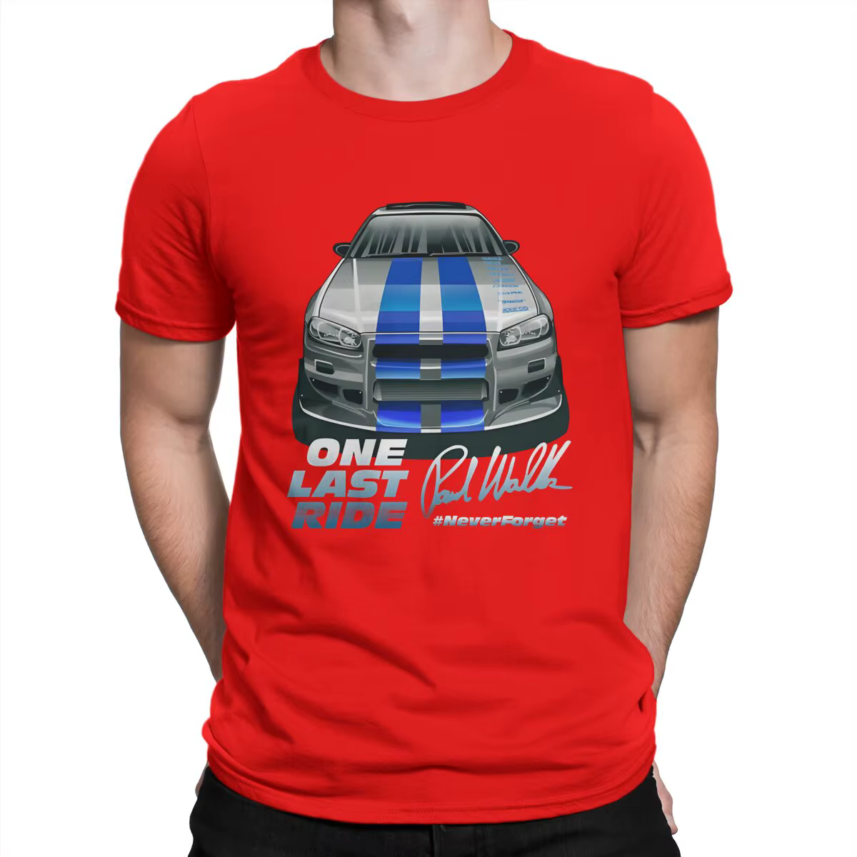 T-shirt Fast & Furious Movie Skyline GTR R34 pour homme, t-shirts en coton, zones me