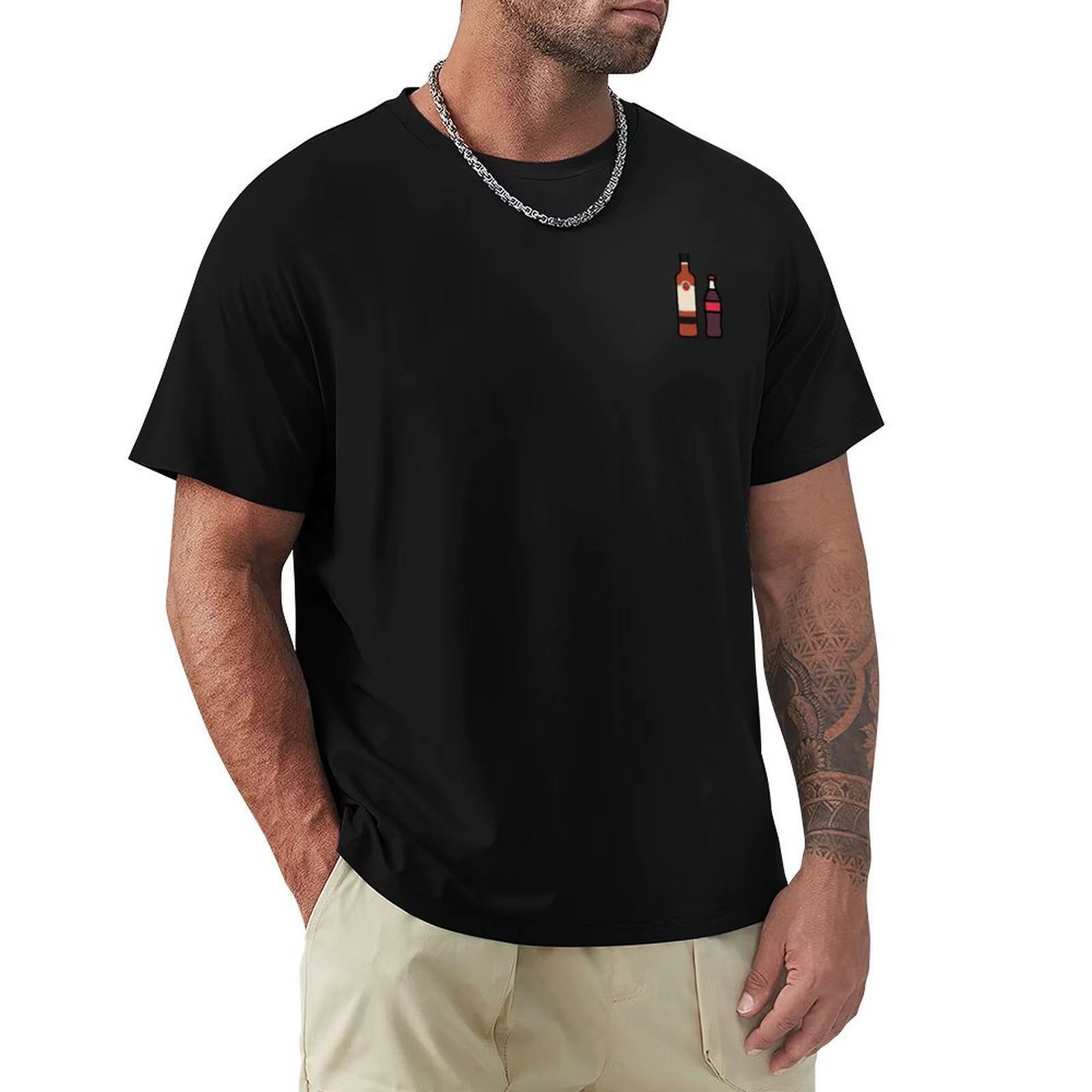 T-shirt décontracté à coupe ample pour le travail, motif rum et coca