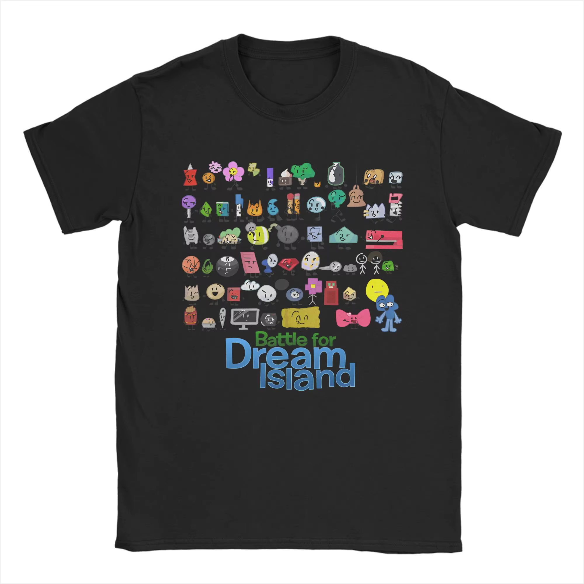 Loisirs BFDI bataille pour Dream Island T-Shirts hommes col rond coton T-Shirts dessin animé à manch