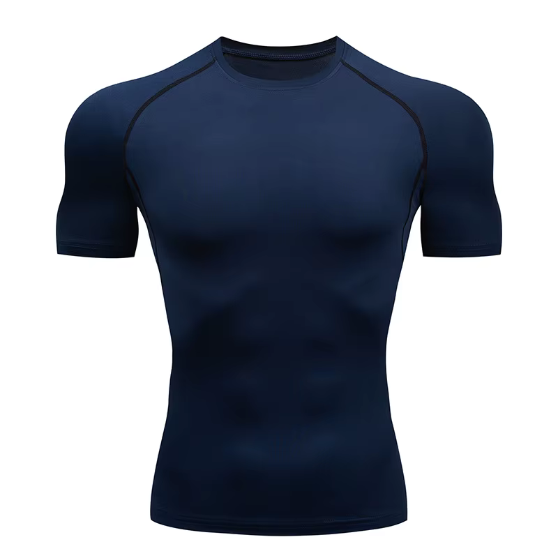 T-shirt à manches courtes pour hommes, séchage serré, évacuation de l'humidité musculaire, t-shirts 