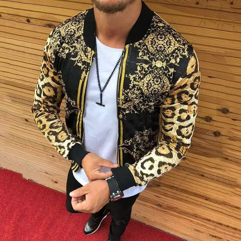Veste zippée imprimée pour hommes, printemps, automne, CombLeisure Fashion, Hip Hop Ropa, Marque de 