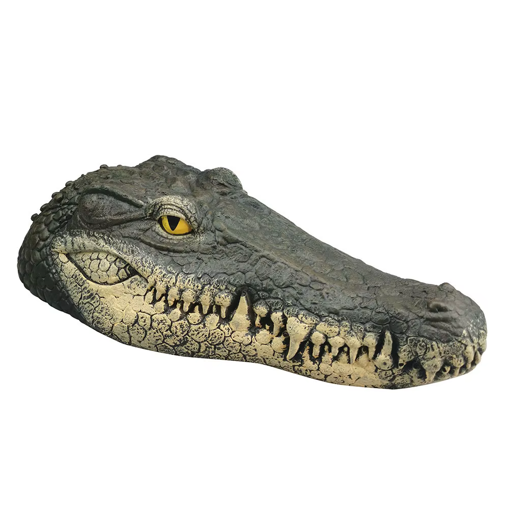 Ornements de simulation de tête de crocodile pour l'extérieur, sécuritaires de cour, animaux flottan