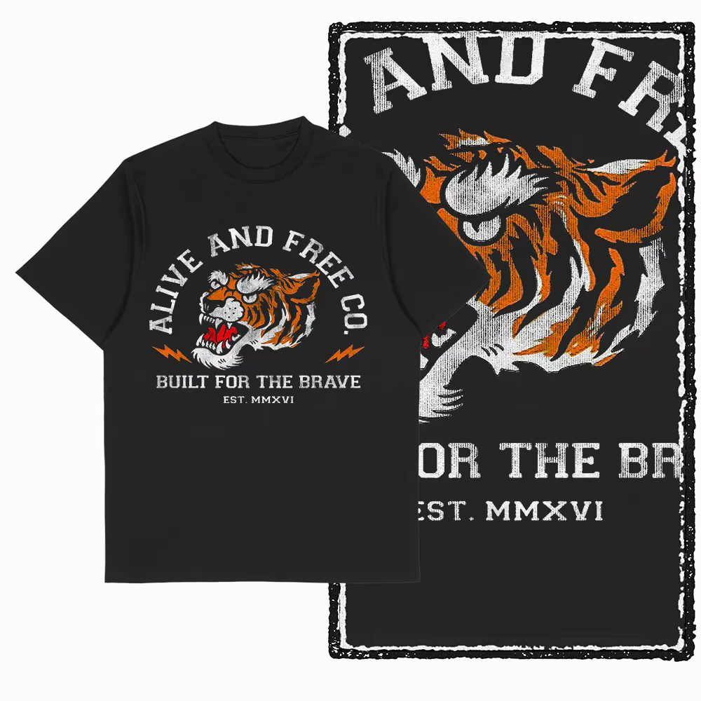 G41 exclusif Cool 100% coton imprimé tigre T-shirt pour hommes | T-shirt col rond pour hommes, Str