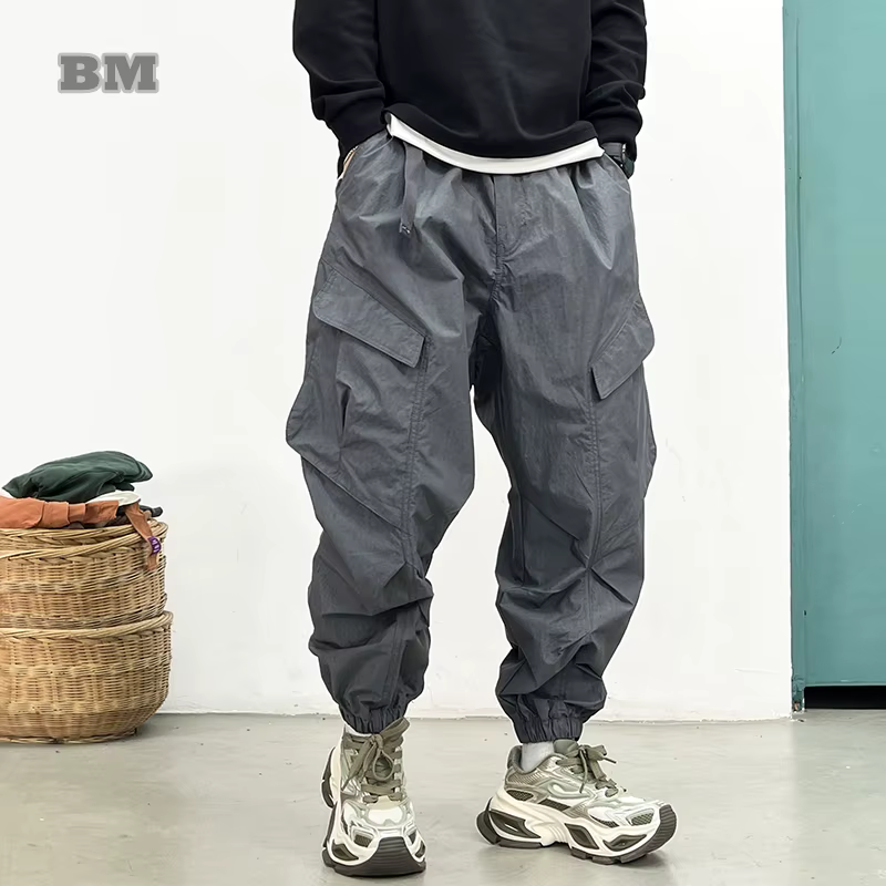 Techwear coréen Cargo pantalon hommes printemps été séchage rapide léger Streetwear décontracté coup