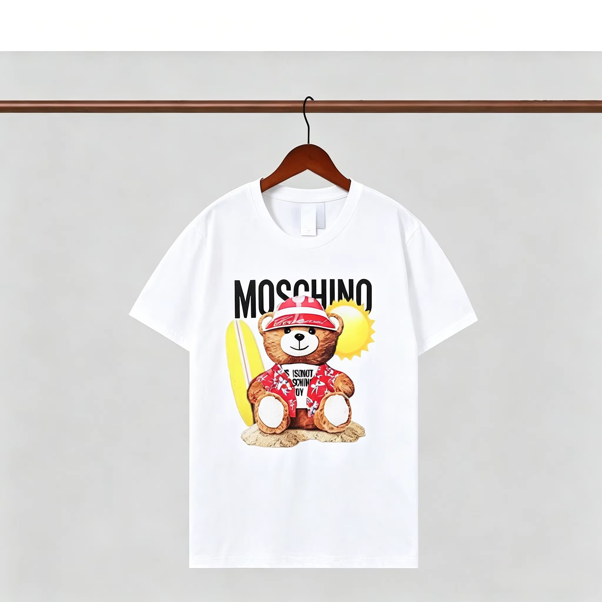 T-shirt unisexe vintage à imprimé ours en peluche, coupe oversize, style streetwear, manches courtes
