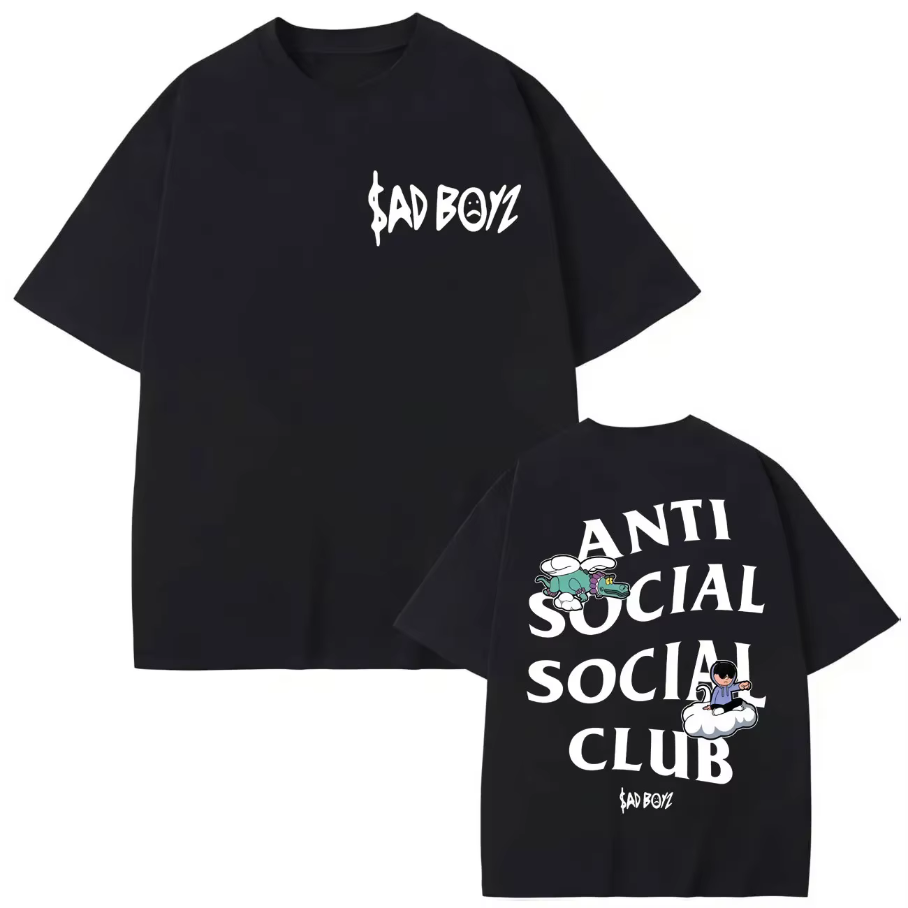 T-shirt imprimé double face Singer Junior H pour hommes et femmes, vêtements de haute qualité, à la 