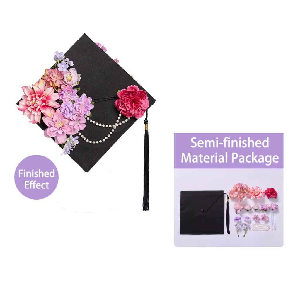 Casquette Trencher fleurs bricolage casquette de remise des diplômes planche à mortier enterrement d