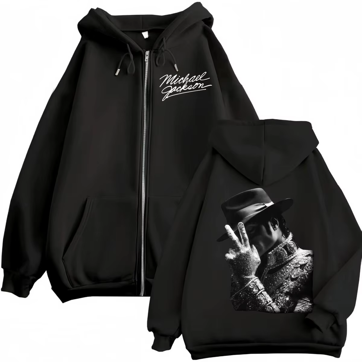 Sweat-shirt à capuche avec fermeture éclair pour hommes et femmes, classiques des années 90, Michael