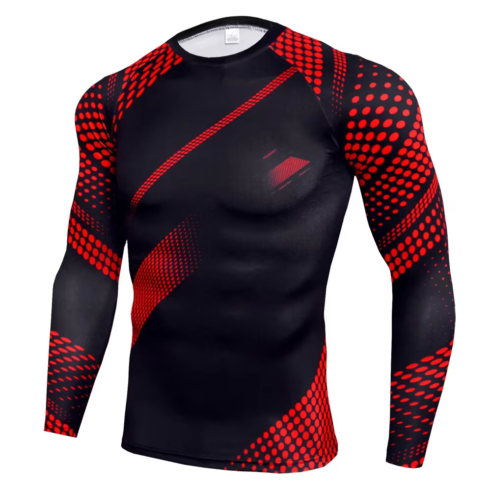 T-shirts de sport pour hommes vêtements de sport hommes à manches longues mode course chemises à séc