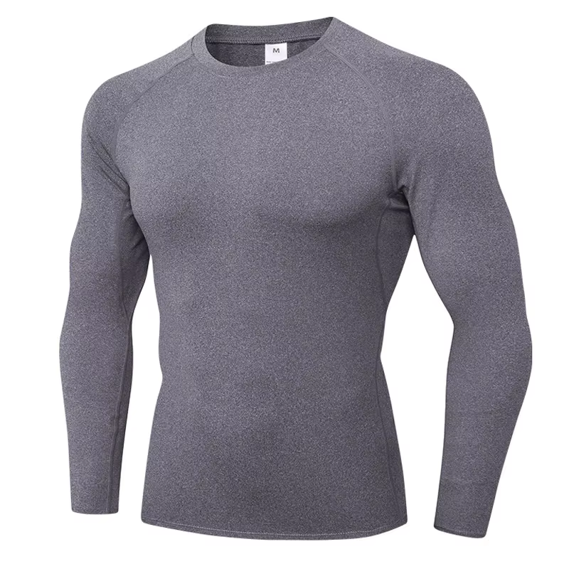 Chemises de Compression pour hommes, T-Shirt d'entraînement à manches longues, hauts de course, couc
