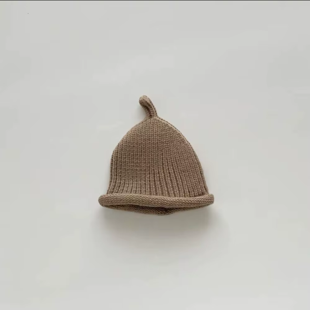 Casquette tricotée de Style coréen, mignonne, garde au chaud, couleur unie, chapeau épais pour l'hiv