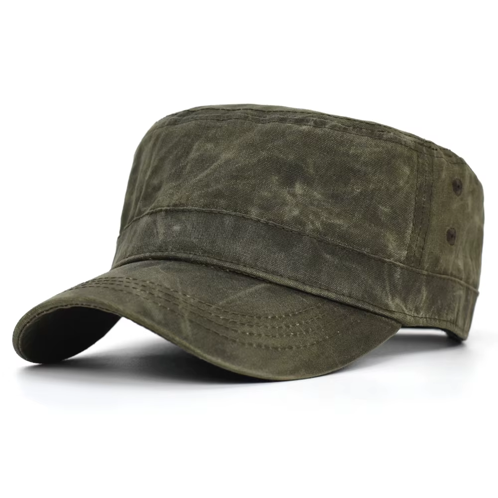 Casquettes militaires en coton et toile cirée pour hommes, casquette militaire de cadets imperméable