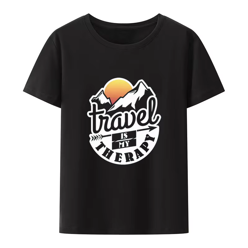 Voyage est ma thérapie aventure et voyage impression T-shirt rue mode T-shirt classique dessin animé
