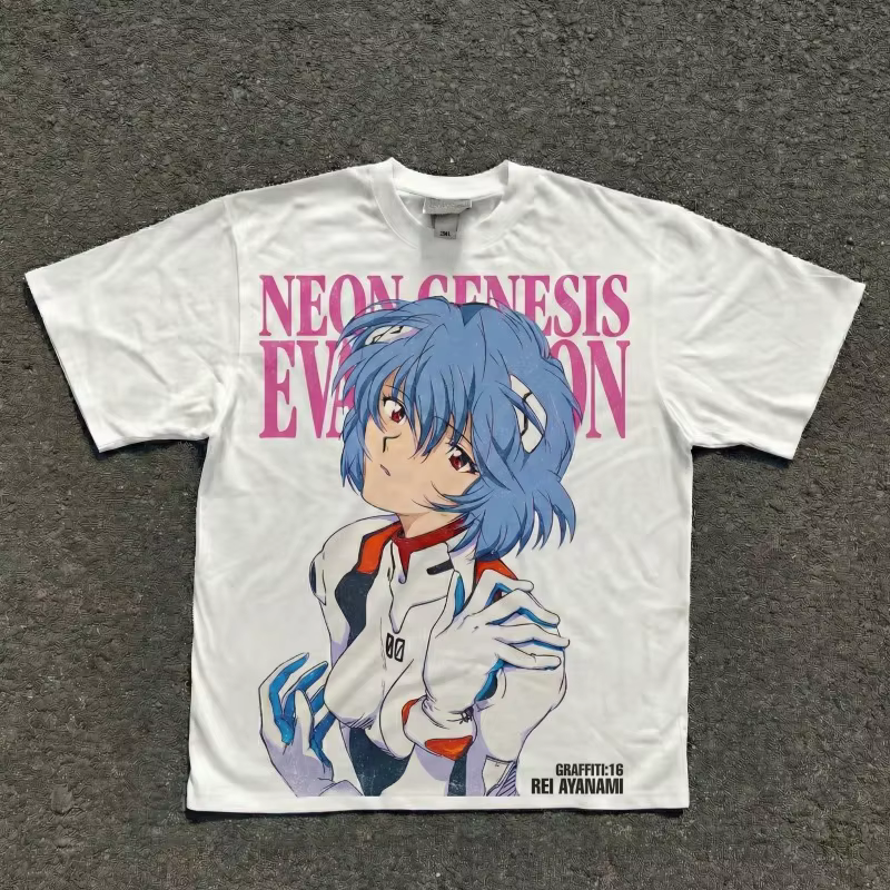 T-shirt imprimé Neon Genesis Evangelion Anime Ayanami pour hommes et femmes, T-shirt de sport pour h