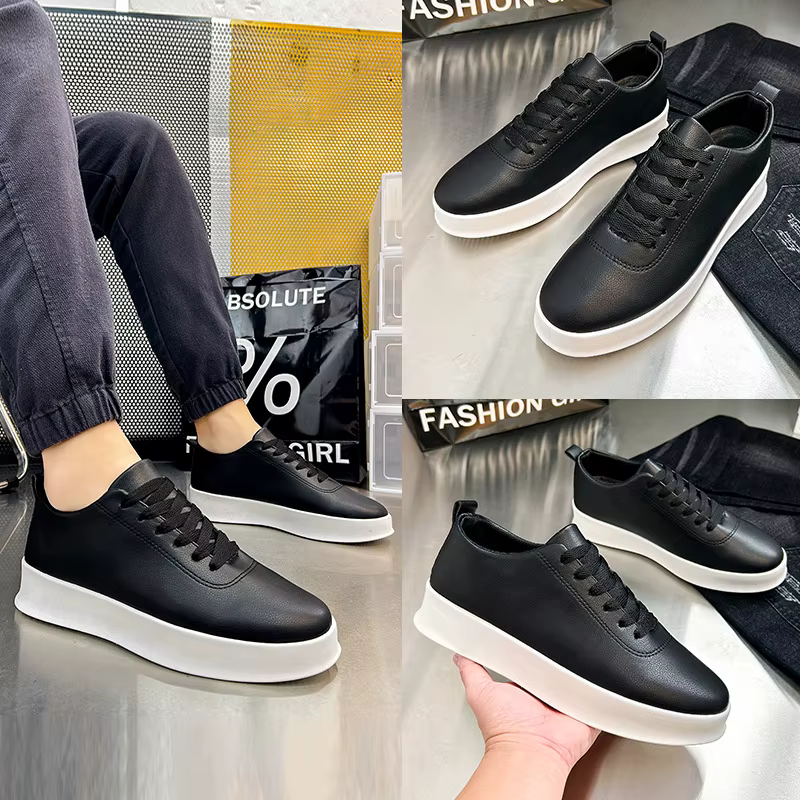 Chaussures décontractées noires 2026 pour hommes, baskets confortables pour hommes, chaussures de ma