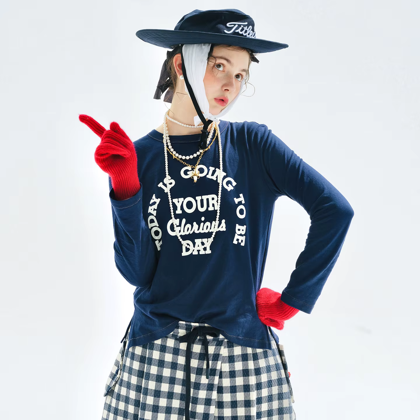 T-shirt blanc à manches longues avec citation de motivation pour femme - TODAY IS GLORIOUS 255202