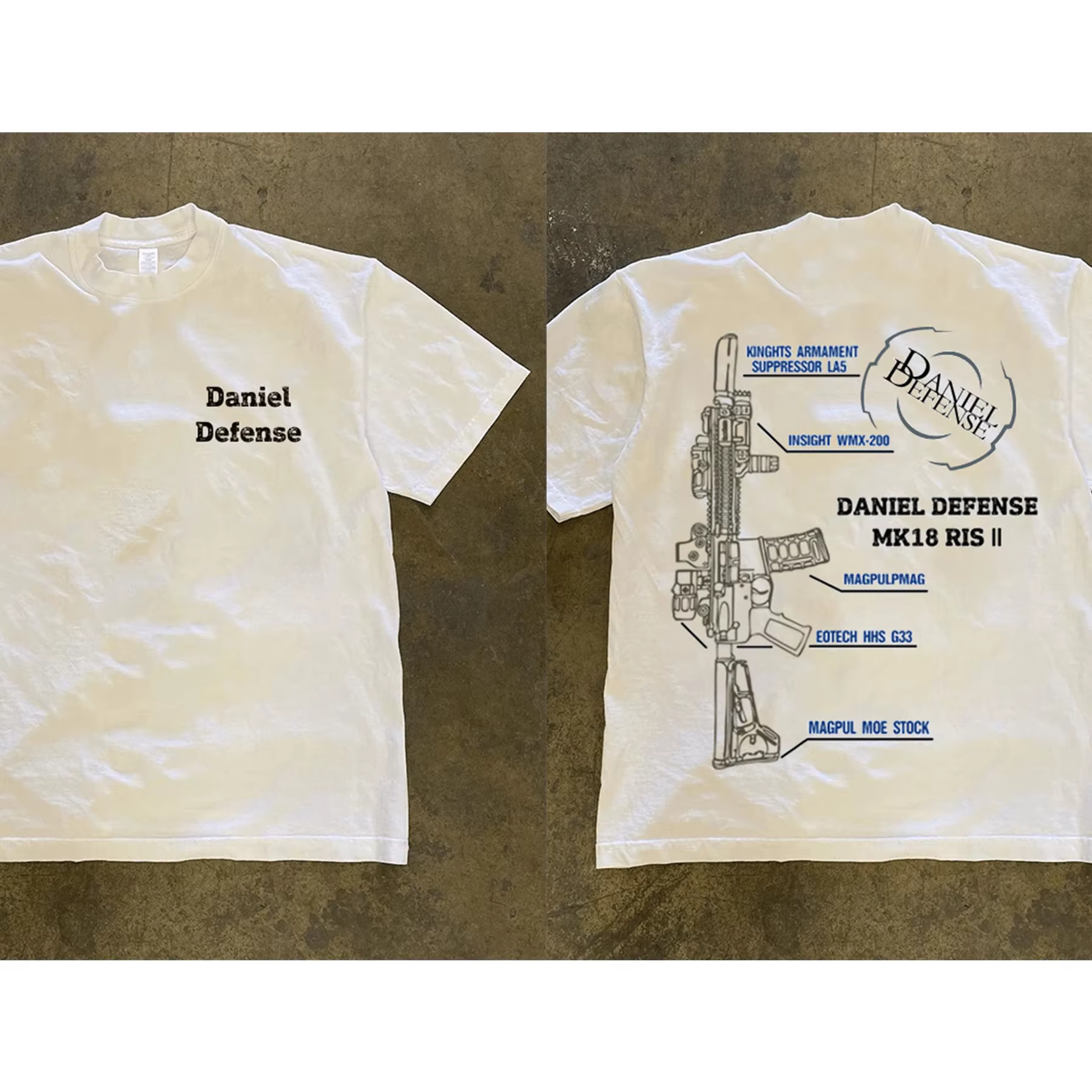 Graphique pour hommes en Daniel Defense MK18 T-Shirt 100% coton évacuant la transpiration respirant 