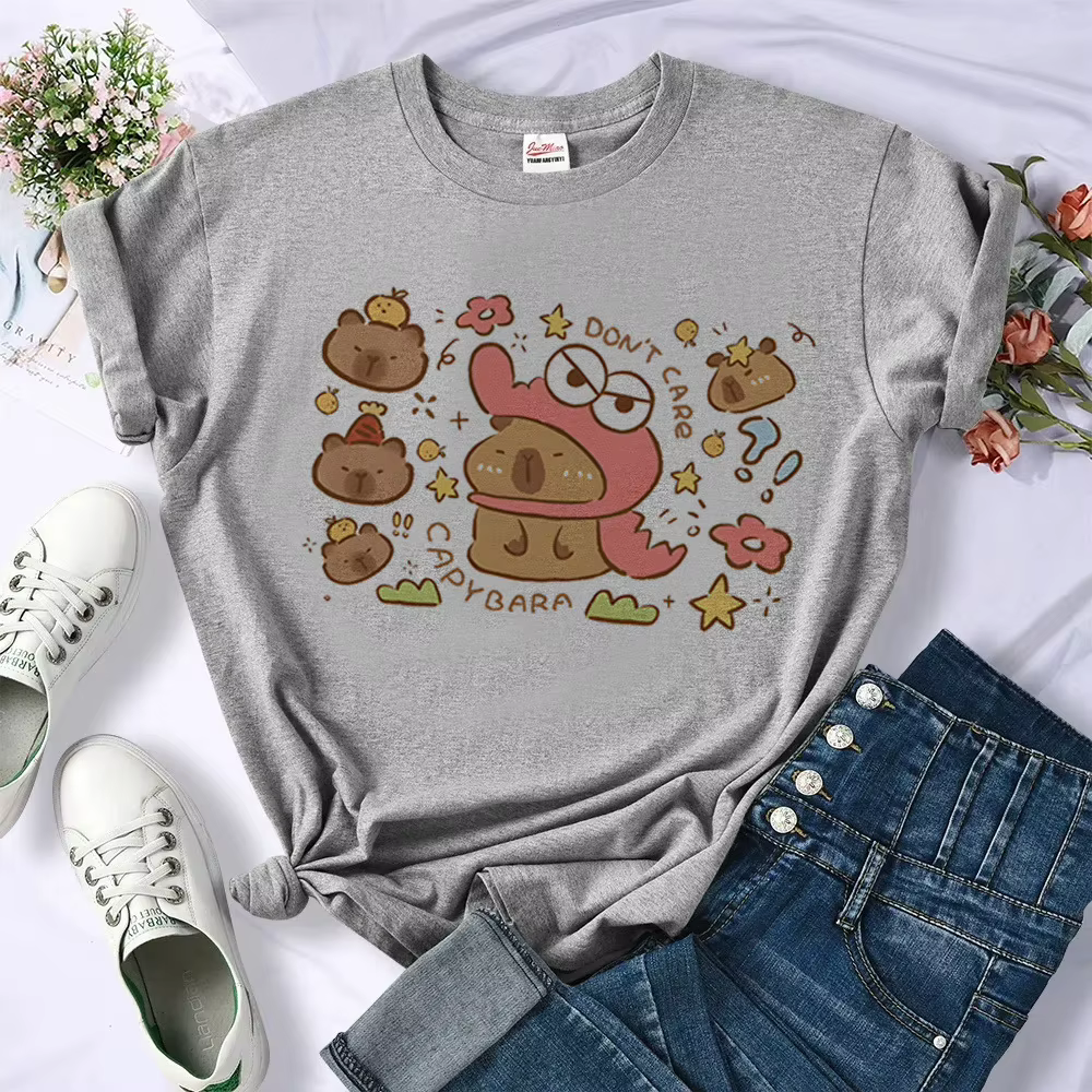 Capybara t-shirt femme 2000s esthétique 80s respirant confortable t-shirt Grunge respirant streetwea
