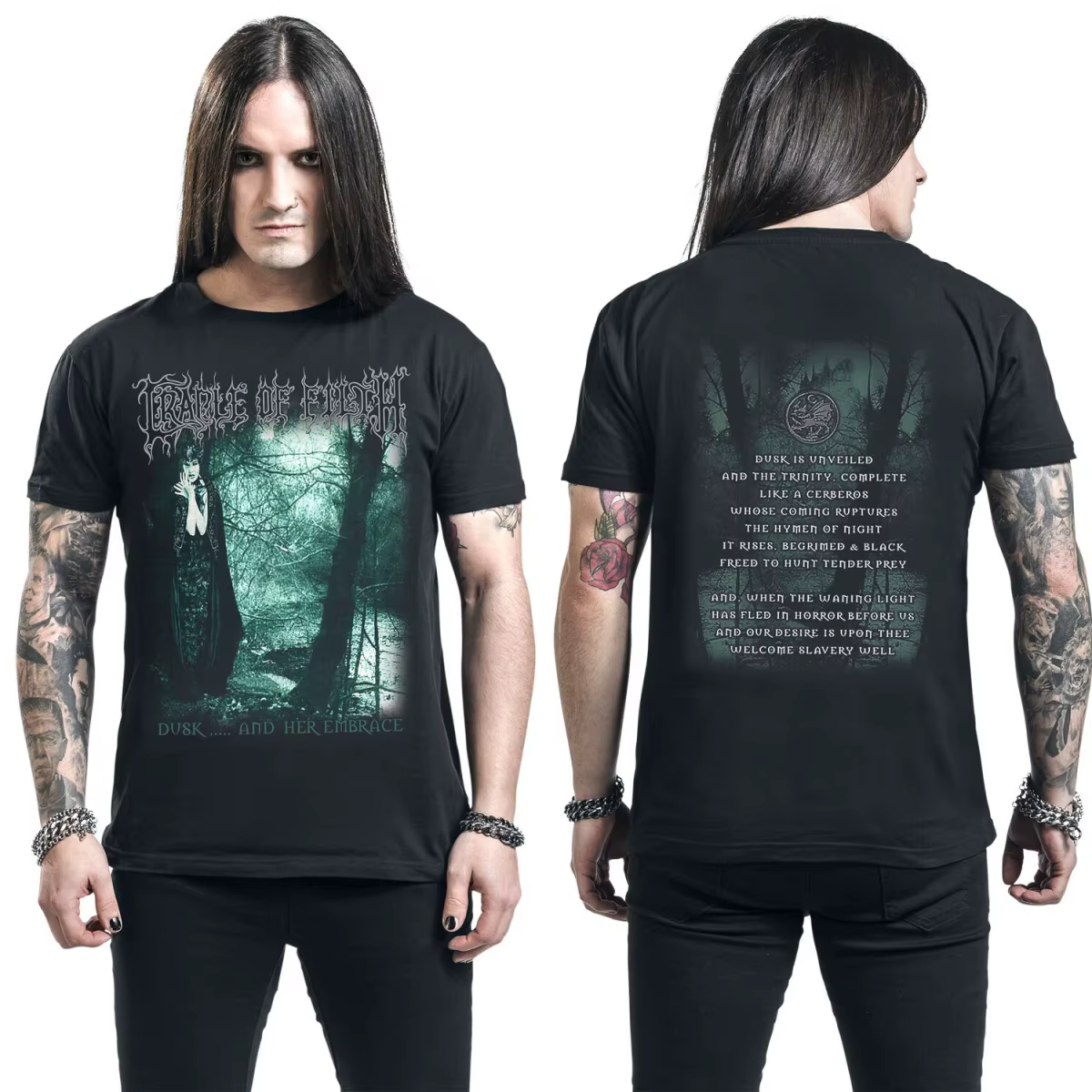 T-shirt en coton avec motif Cradle of Filth, unisexe, manches courtes, marque de mode, tee-shirt de 
