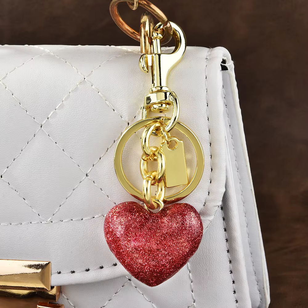 Porte-clés d'amour, accessoires de sac, pendentifs de voiture exquis