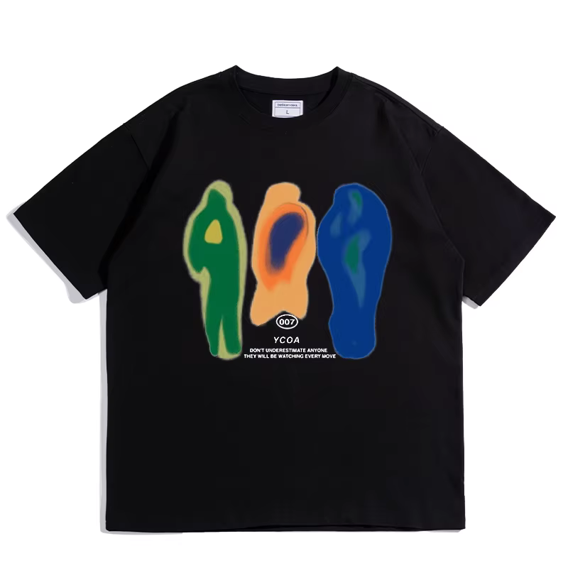 T-Shirt d'été en coton pour homme, haut ample, imprimé YCOA, graphique Harajuku, Hip Hop, mode corée
