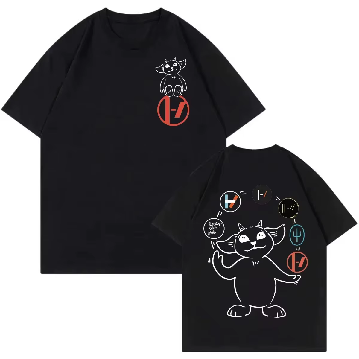 Vingt et un pilotes t-shirts mode Rock Hip Hop à manches courtes hommes femmes vêtements décontracté