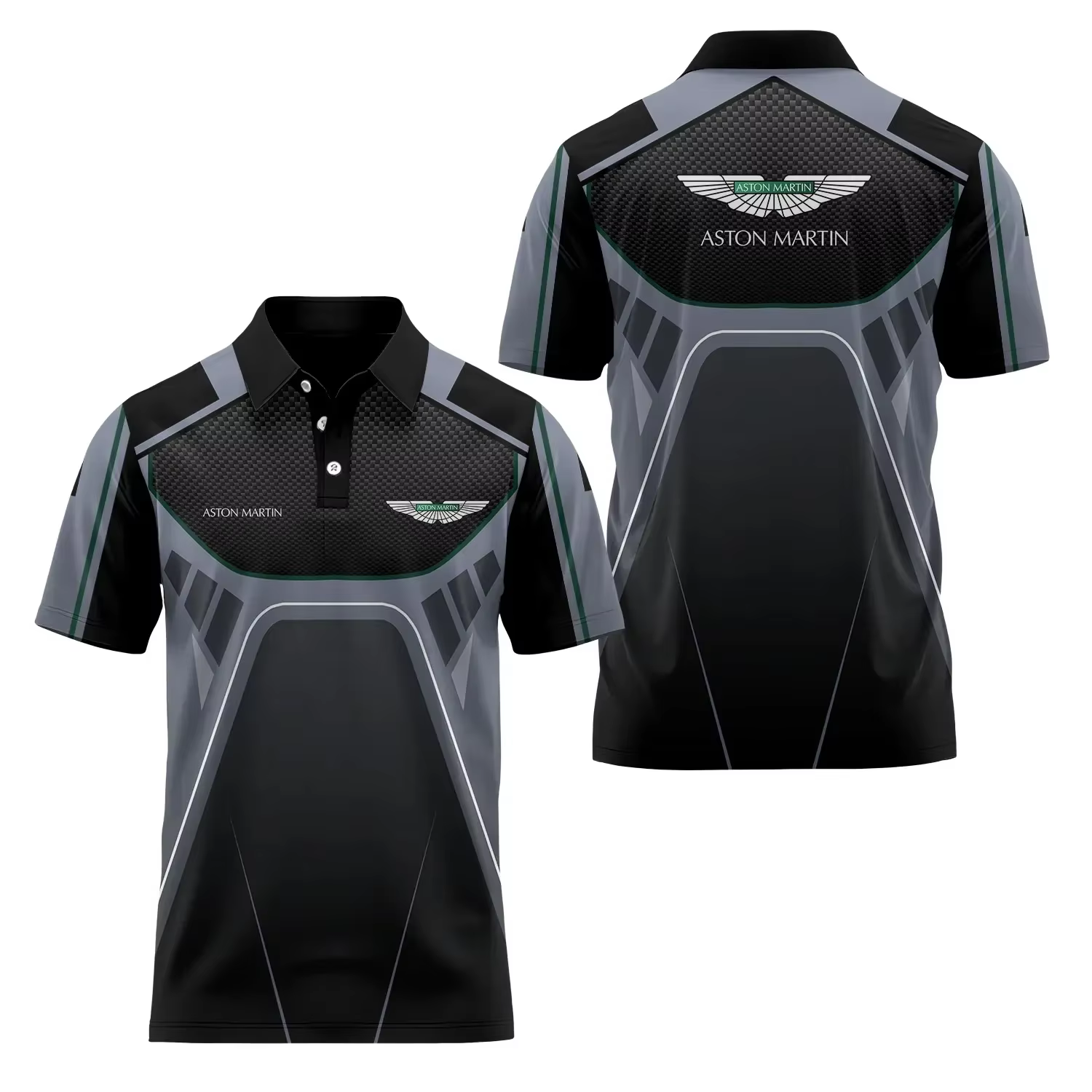 Polo à boutons Aston Martin Racing Team Sport, vêtements de mode décontractés, T-shirt polo pour hom
