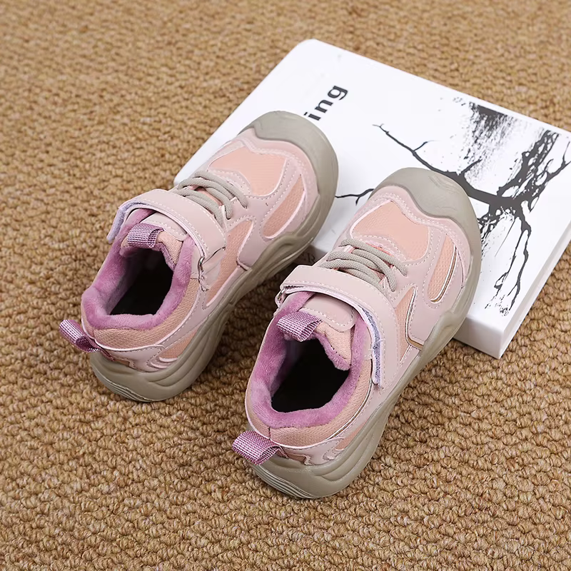 Baskets doublées chaudes pour garçons et filles, chaussures de marche d'hiver pour tout-petits, seme