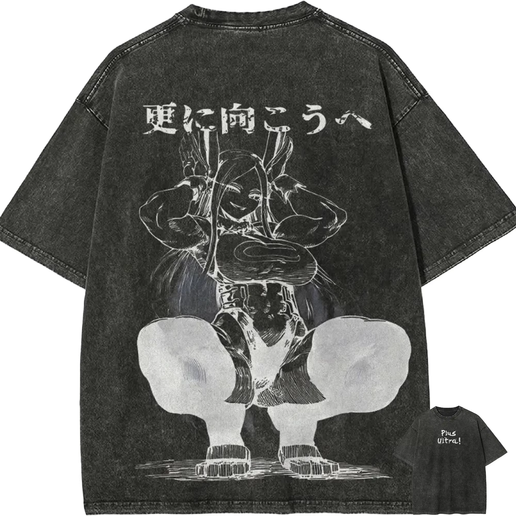 T-shirt Mirko 2026 My Hero Academia pour Homme, en Coton, Effet Délavé Acide, Motif Anime Lapin Héro