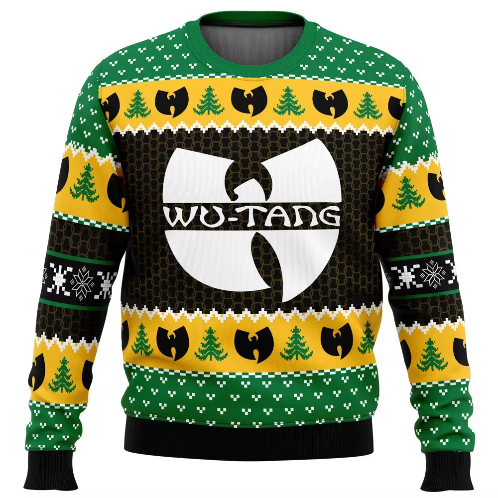 Yah It's Christmas Time Yo Wu Tang Clan Sweat-shirt de Noël laid pour hommes imprimé complet doux co